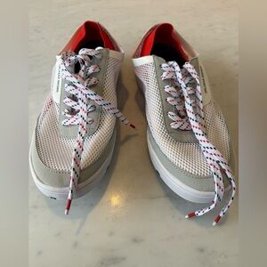 Orlebar Brown "Larson O.B s" white, grey w orange stripe "Shoe you can swim in"